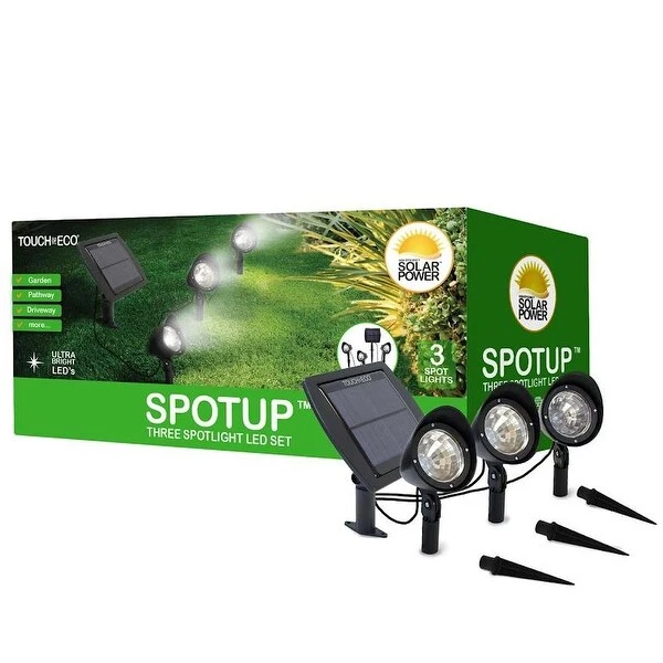 Solar Powered 3 Spotlight LED Set - Produces Ultra Bright Light