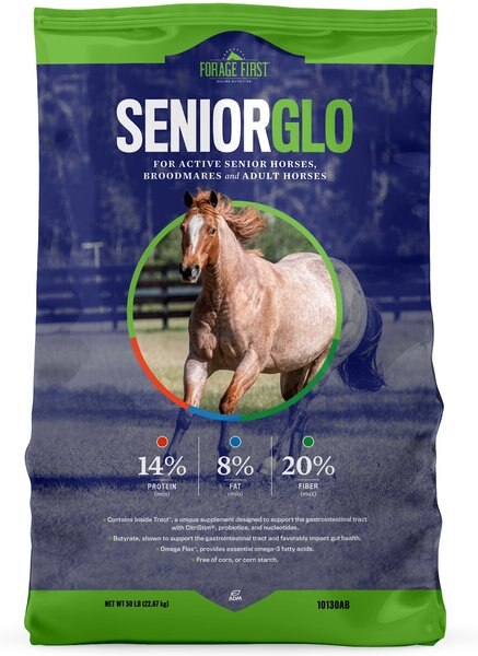 ADM Forage First SeniorGlo Horse Feed， 50-lb bag