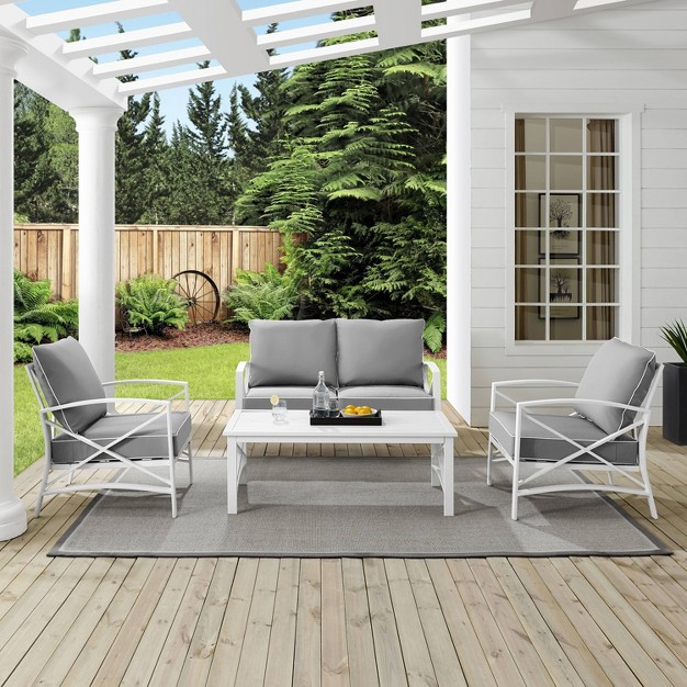 Kaplan 4pc Outdoor Seating Set White Crosley