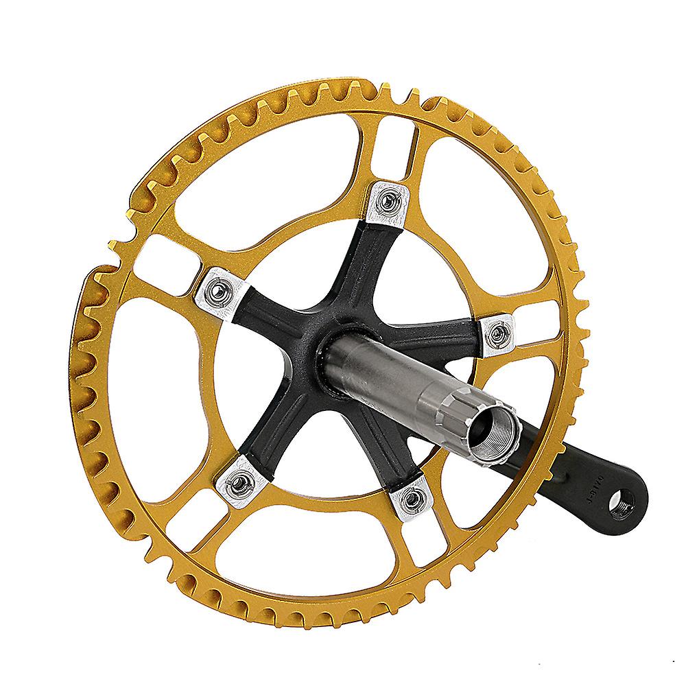 Bicycle Crankset Aluminum Alloy Single-speed 53t Hollow Crankset Bicycle Accessories Bicycle Chainwheel Bike Crankset Tooth Plate No.206742