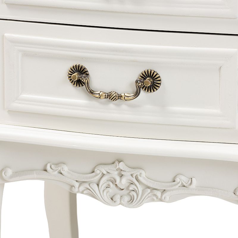 Baxton Studio Amalie White 2-Drawer Nightstand