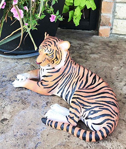 Large Raja The Royal Bengal Tiger Resting Gracefully 15 5 Long Statue Jungle Apex Predator Home Garden Outdoor Patio Decor Figurine