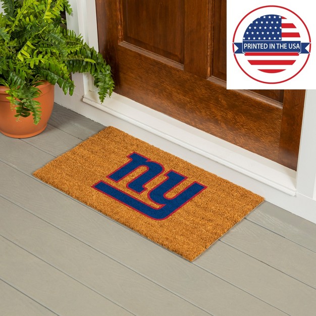 Evergreennflnew York Giants Logo Natural Coir 28 X 16 Inches Indoor Outdoor Doormat