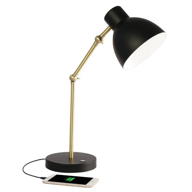 Wellness Series Adapt Desk Lamp With Usb Port includes Led Light Bulb Black Ottlite