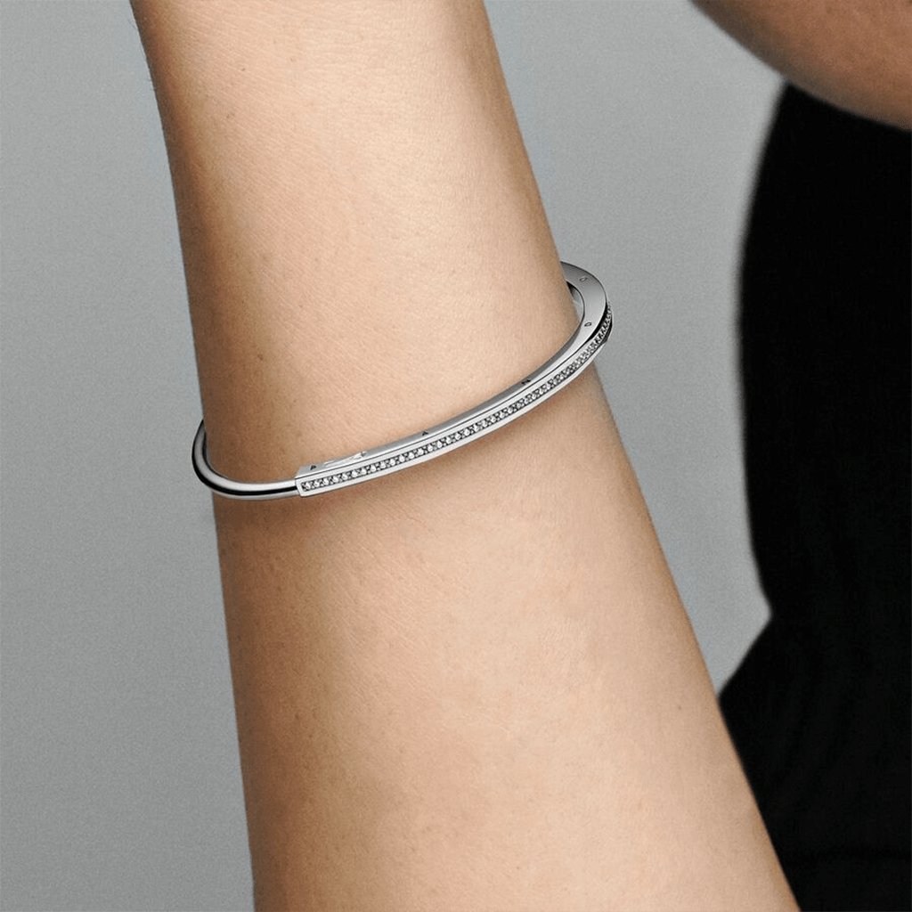 PANDORA  Pandora Signature I-D Pavé Bangle