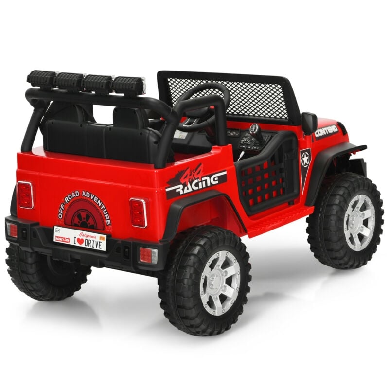 Kids Ride on Jeep Car 12V Battery Powered Electric Riding Toy Truck with Remote Control, Lights & Music