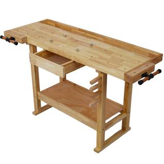 55 in. Wood Workbench Tool Storage Work Bench Workshop Tools Table with Drawer Workbench6