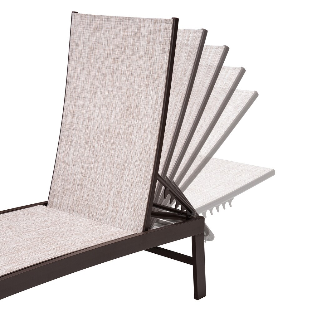 Outdoor Indoor Adjustable Lounge Chairs and Table Set 3 piece