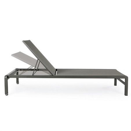 Bain de soleil design BIZZOTTO Cali antracite- Chaise longue de jardin aluminium