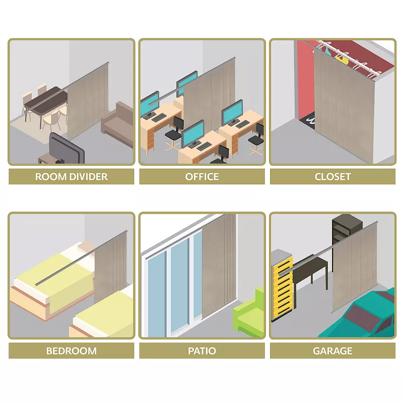 Rod Desyne Cornsilk 6-Panel Single Rail Panel Track Room Extendable Divider