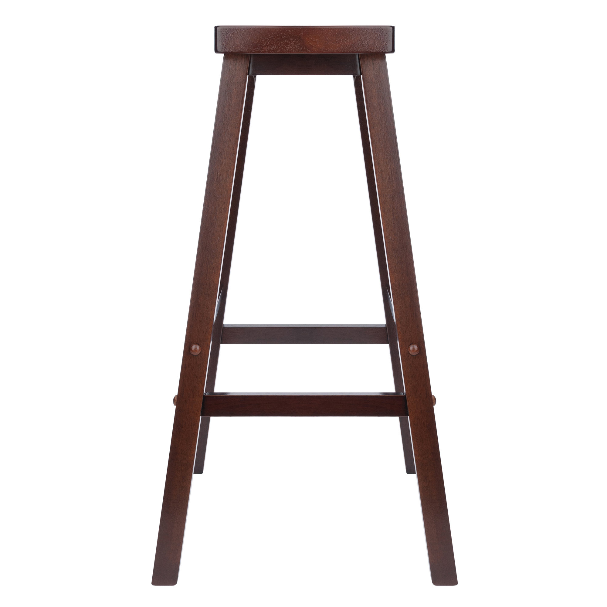 Winsome Wood Inglewood 3-Pc Dining Set， High Table and 2 Saddle Seat Bar Stools， Walnut Finish