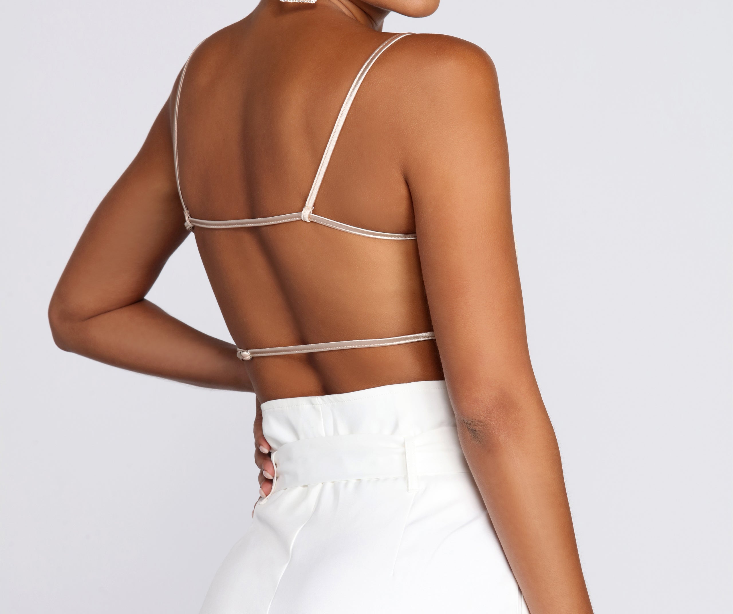 Sleek And Strappy Satin Bodysuit