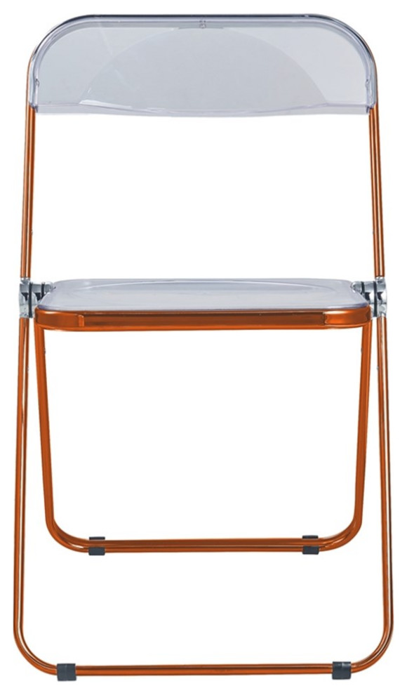 Lawrence Acrylic Folding Chair with Metal Frame  Set of 4   Contemporary   Folding Chairs And Stools   by Homesquare  Houzz