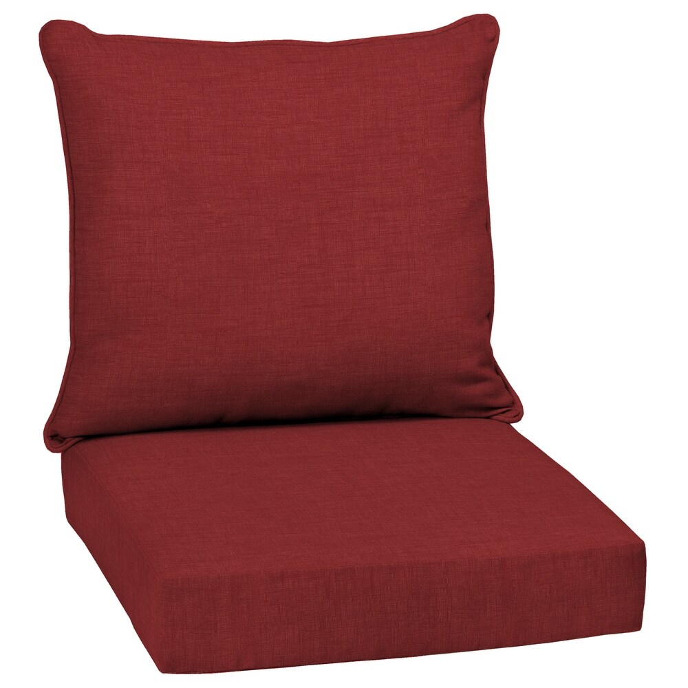 Arden Selections Leala Ruby Red Outdoor Deep Seat Cushion Set