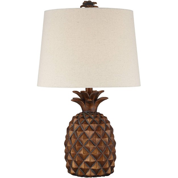 High Pineapple Brown Oatmeal Fabric Tapered Drum Shade For Bedroom Living Room Bedside Office