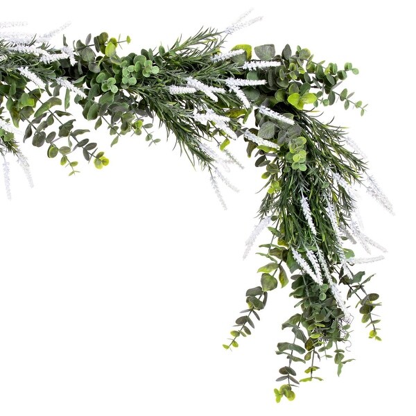 Vickerman 72 Green Artificial Rosemary and Eucalyptus Garland.