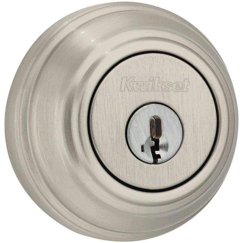 Kwikset Satin Nickel Double Cylinder Deadbolt featuring SmartKey Security 98515SMTCPK4V1