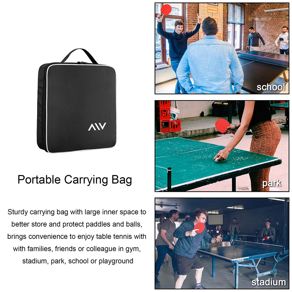 Yescom Ping Pong Paddles and Balls & Carrying Bag