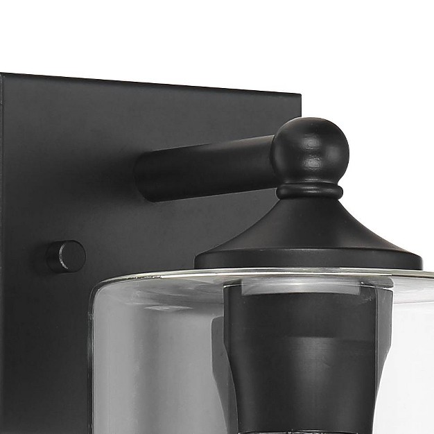 High Black And Glass Wall Sconce Set Of 2