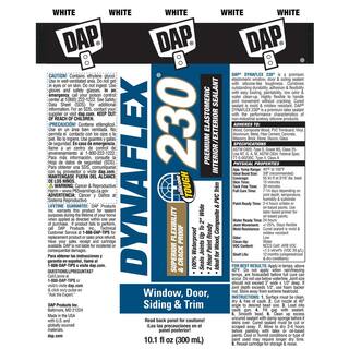 DAP Dynaflex 230 10.1 oz. White Premium ExteriorInterior Window Door and Trim Sealant (12-Pack) 7079818275