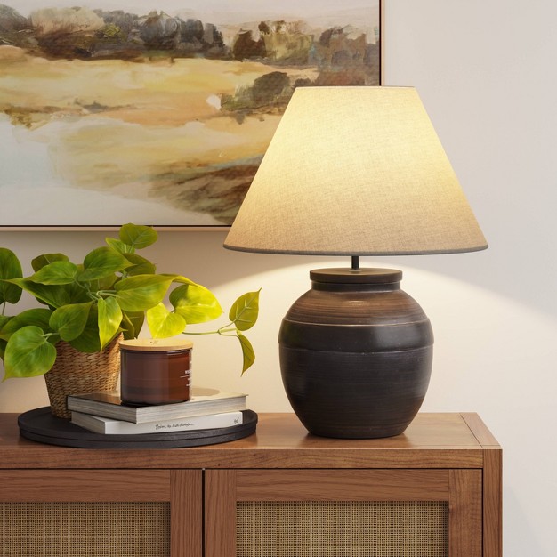 Large Ceramic Table Lamp Black