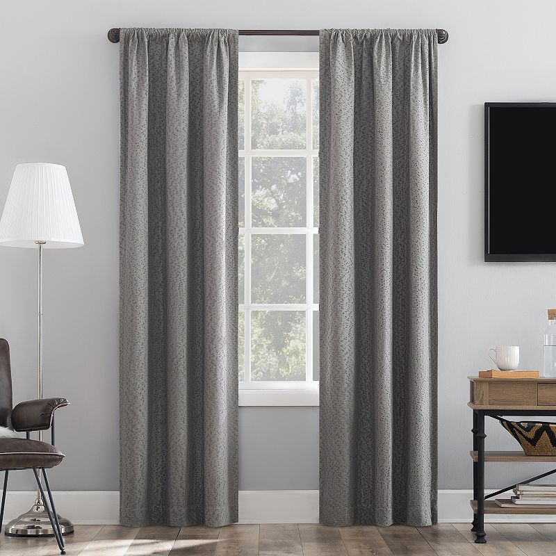 Sun Zero 2-Pack Laurent 100% Blackout Boucle Texture Rod Pocket Window Curtain