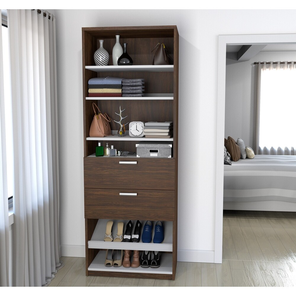 Cielo by Bestar 29.5 inch Shoe/Closet Storage Unit with drawers