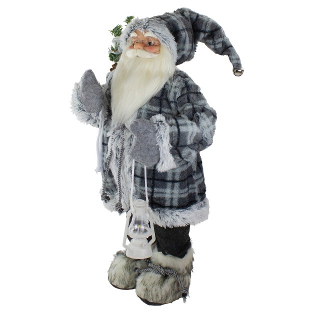 Northlight 2 x27 Standing Santa Christmas Figure Carrying A Lantern