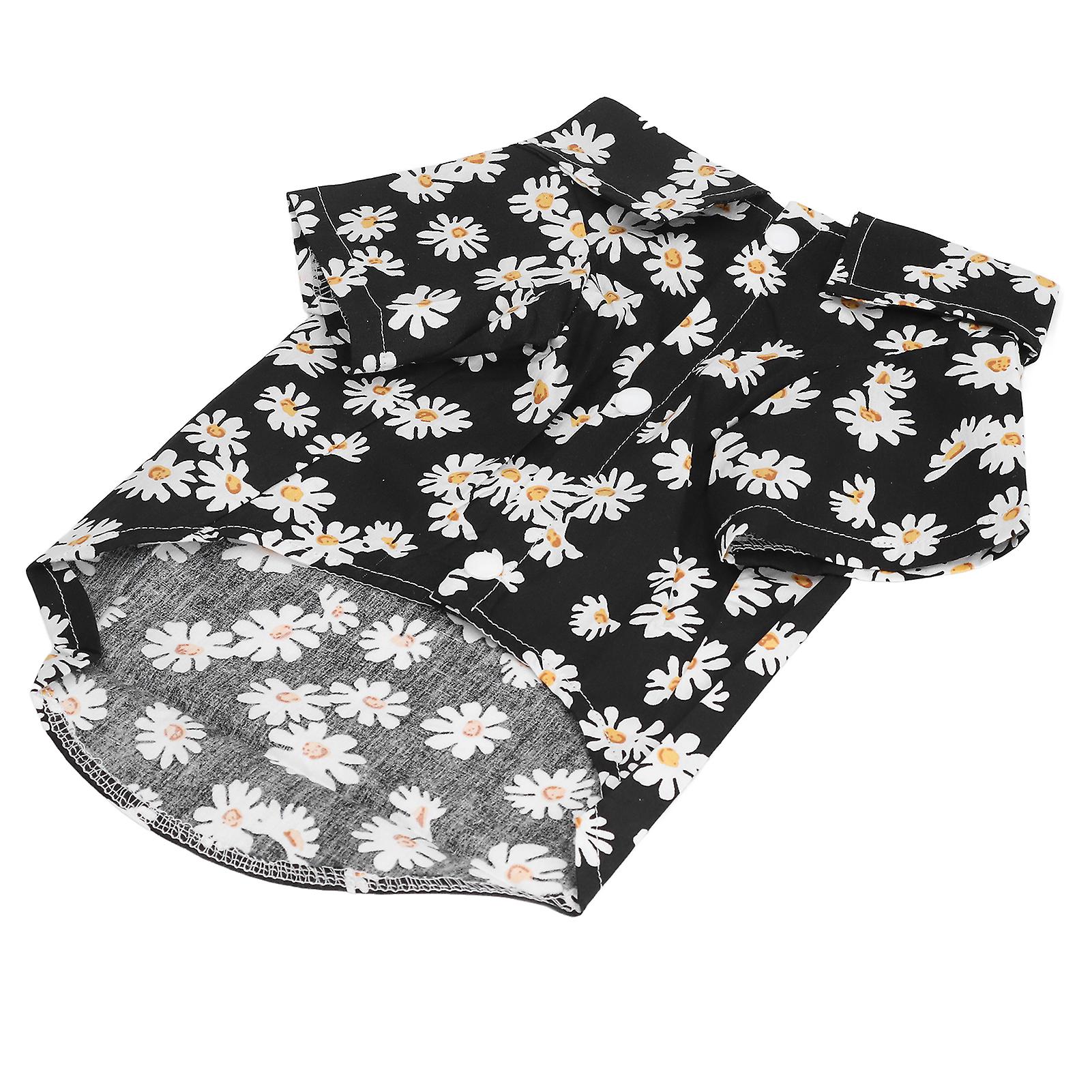 Daisy Print Dog Shirt Soft Breathable Flexible Pet T Shirt For Small Dogs And Catsxzcs03 Black Xl