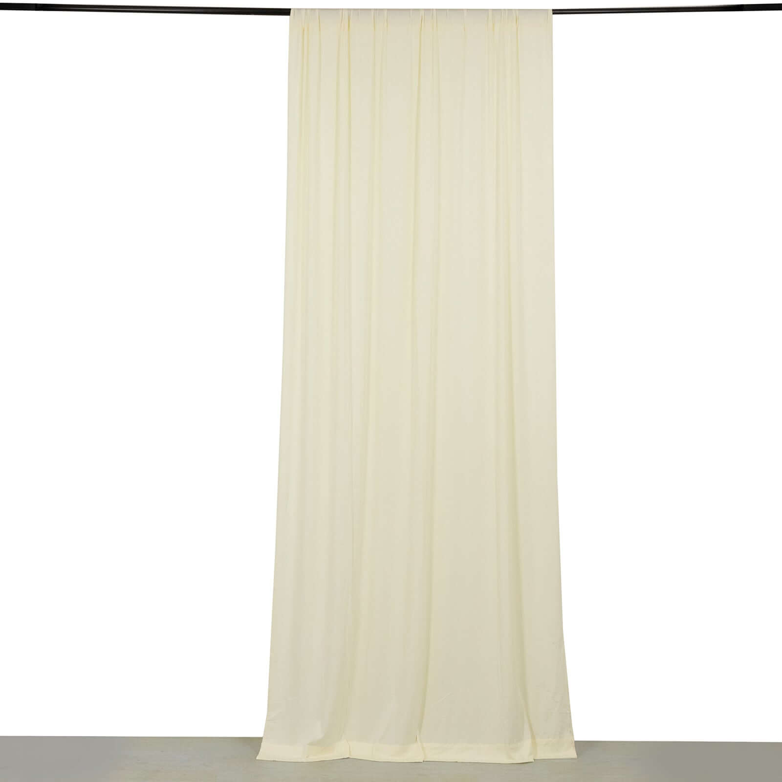 Ivory 4-Way Stretch Spandex Backdrop Drape Curtain, Wrinkle Resistant Event Divider Panel with Rod Pockets - 5ftx10ft