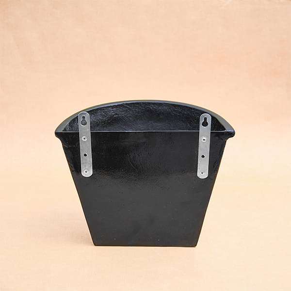 12 inch (30 cm) SML-009 Wall Mounted D Shaped Fiberglass Planter (Black)