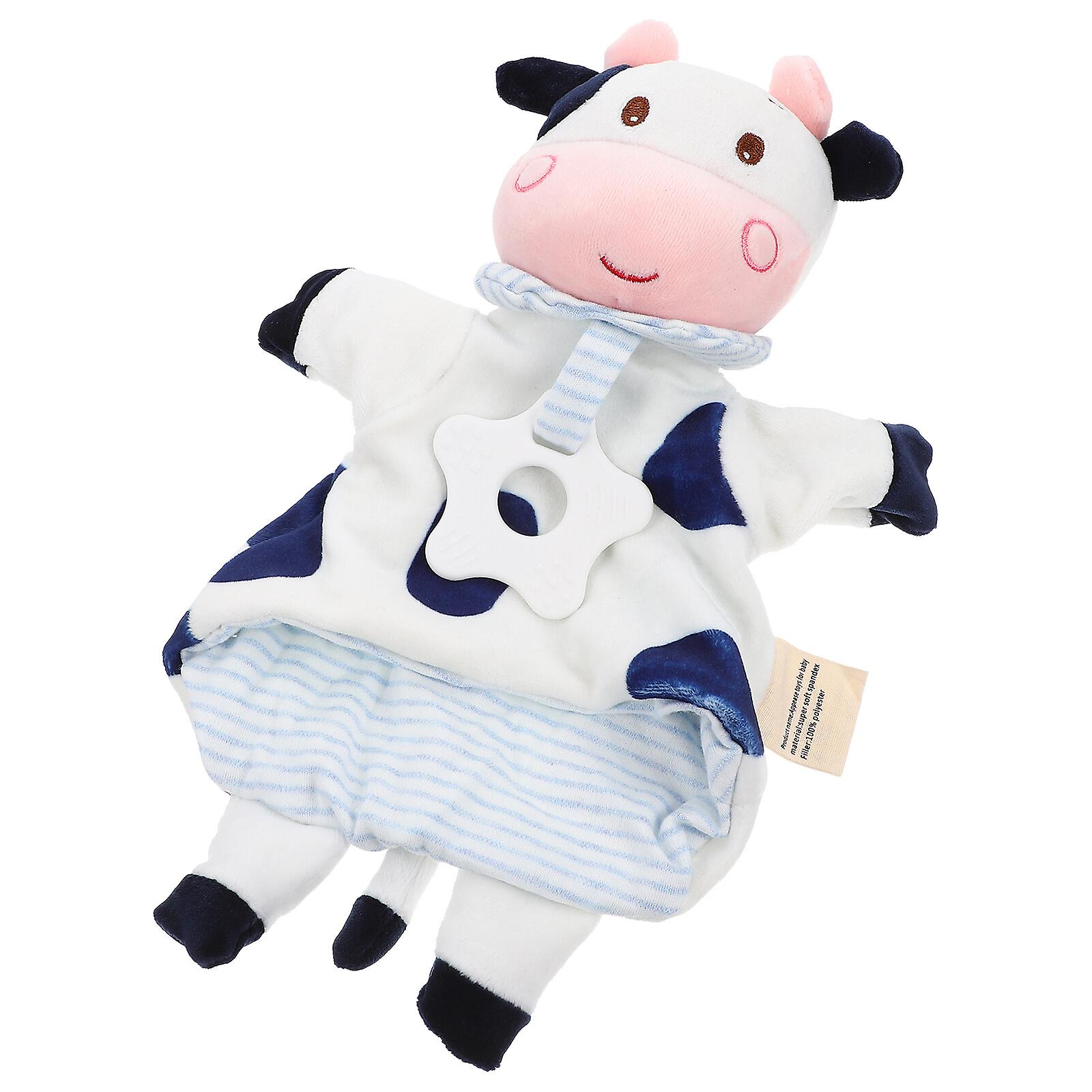 Cartoon Cow Hand Puppet Baby Infant Newborn Appease Towel Hand Puppet Doll