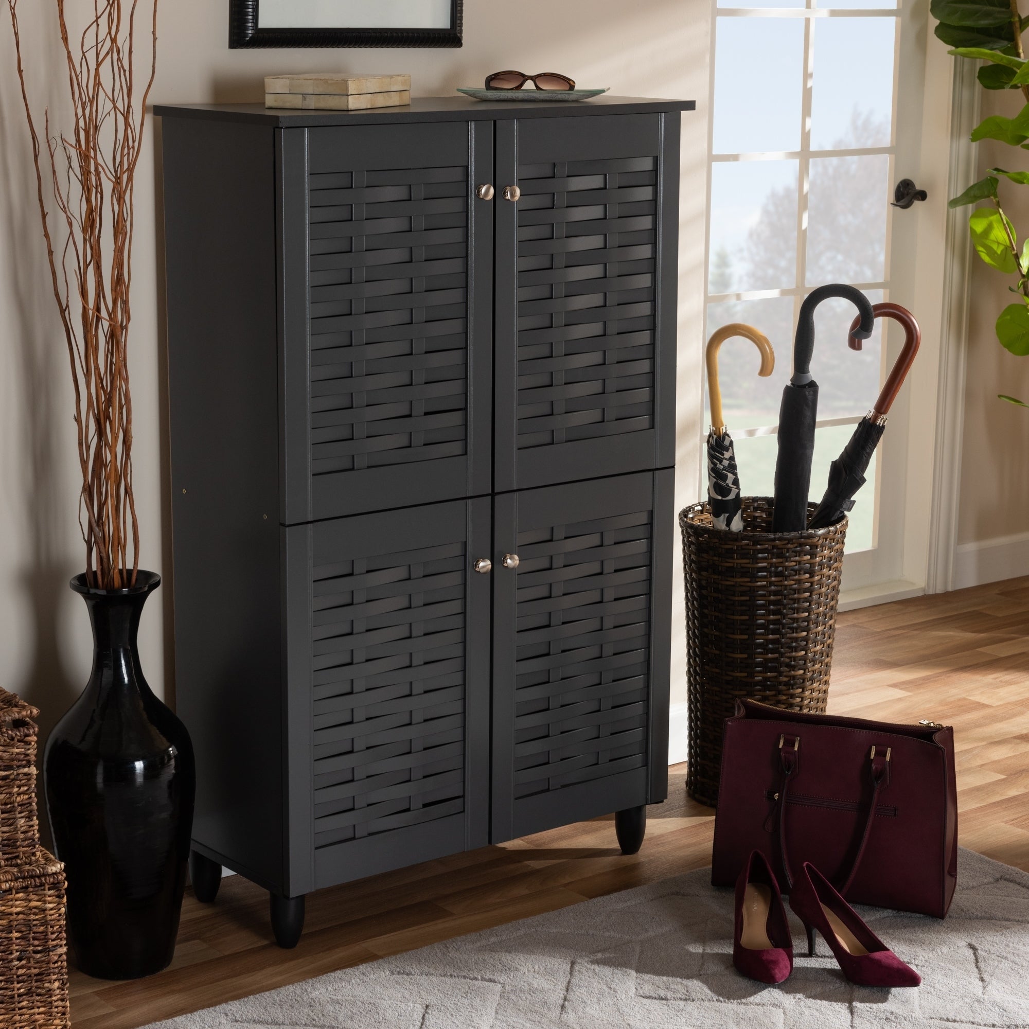 Contemporary Shoe Storage Cabinet - - 26396255