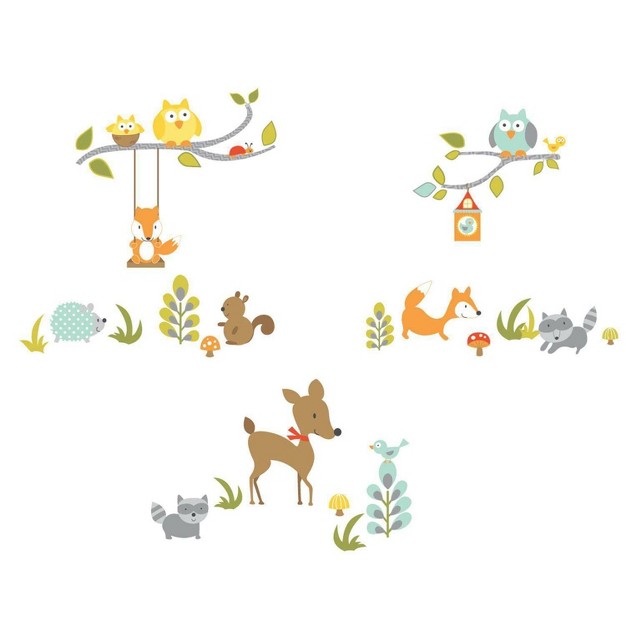 Woodland Fox And Friends Peel Stick Wall Decal Roommates