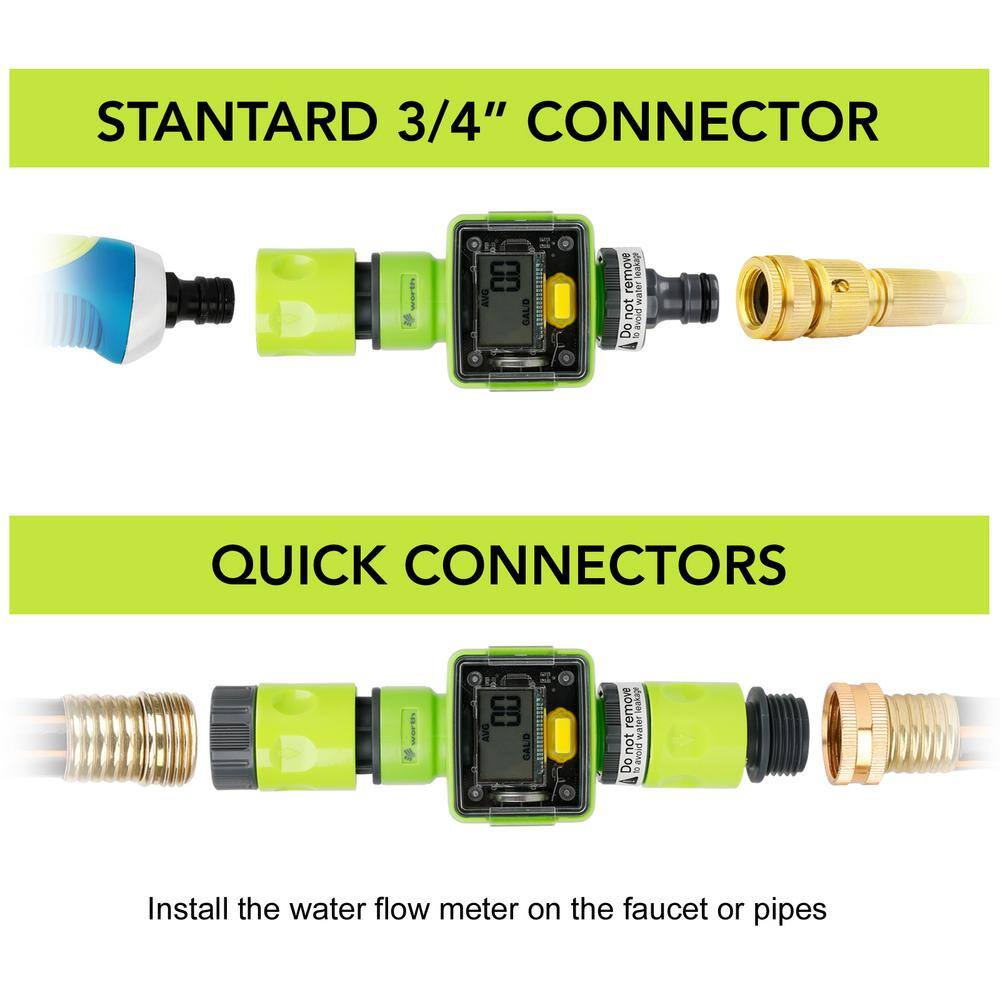 Worth Garden Adjustable Garden Watering Flow Meter A105A00