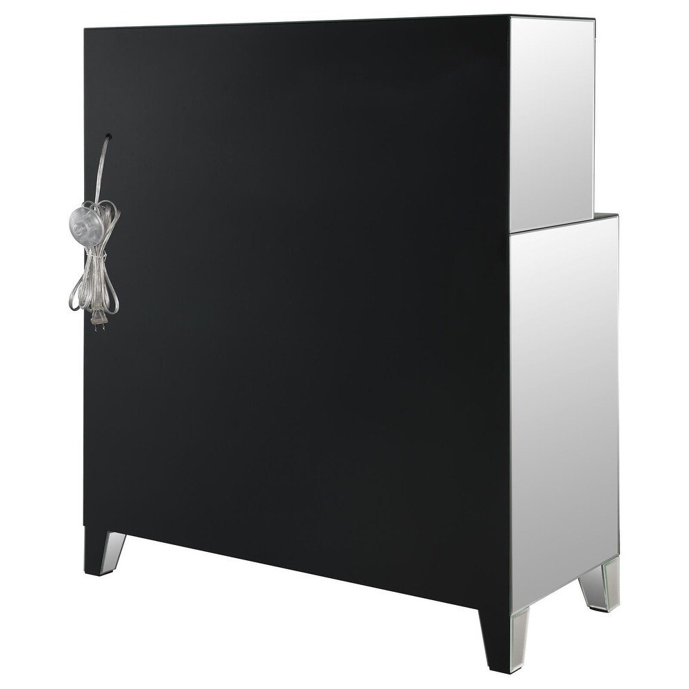 Coaster Furniture Yvaine 2 Door Mirrored Wine Cabinet