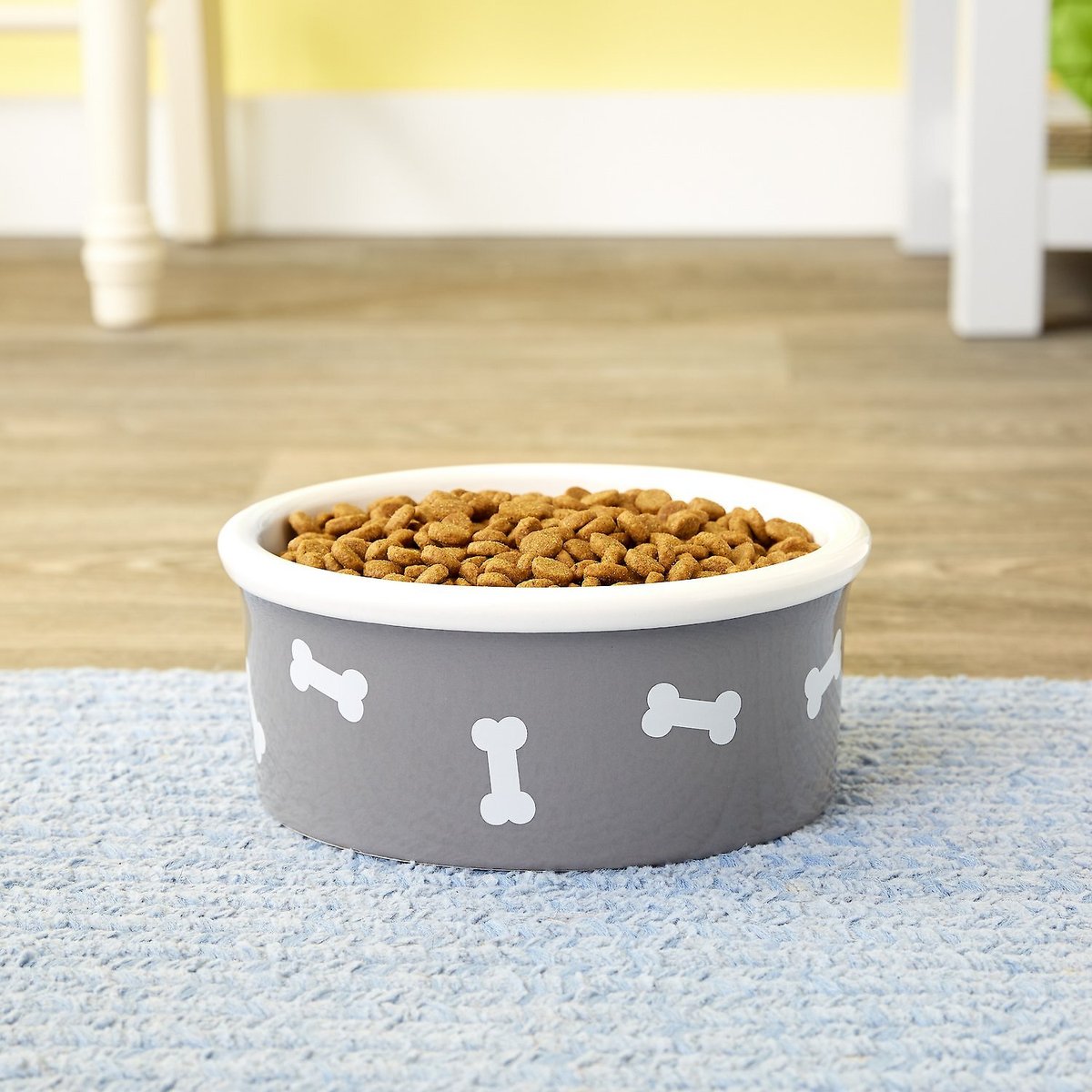 Signature Housewares Bones Non-Skid Ceramic Dog Bowl