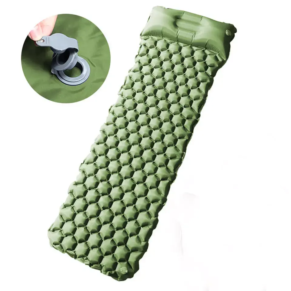 Inflatable Camping Pad Foot Press Ultralight 2 Person Double Camping Sleeping Pad for Camping Hiking Traveling Backpacking Tent