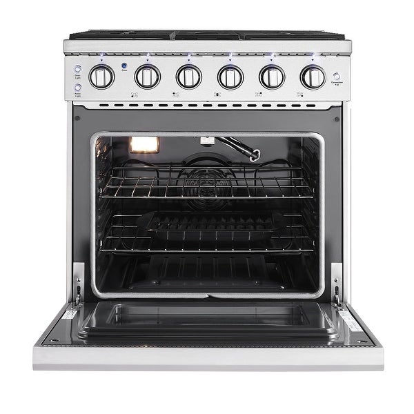 30-in 5 Burners 4.5-cu ft Stainless Steel Freestanding Gas Range with 5 Burners