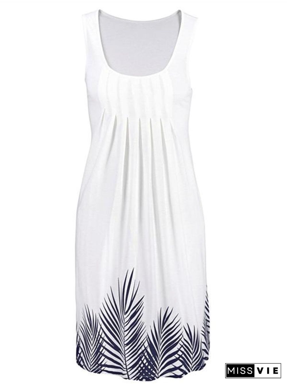 Crew Neck Women Summer Sleeveless A-Line Dresses