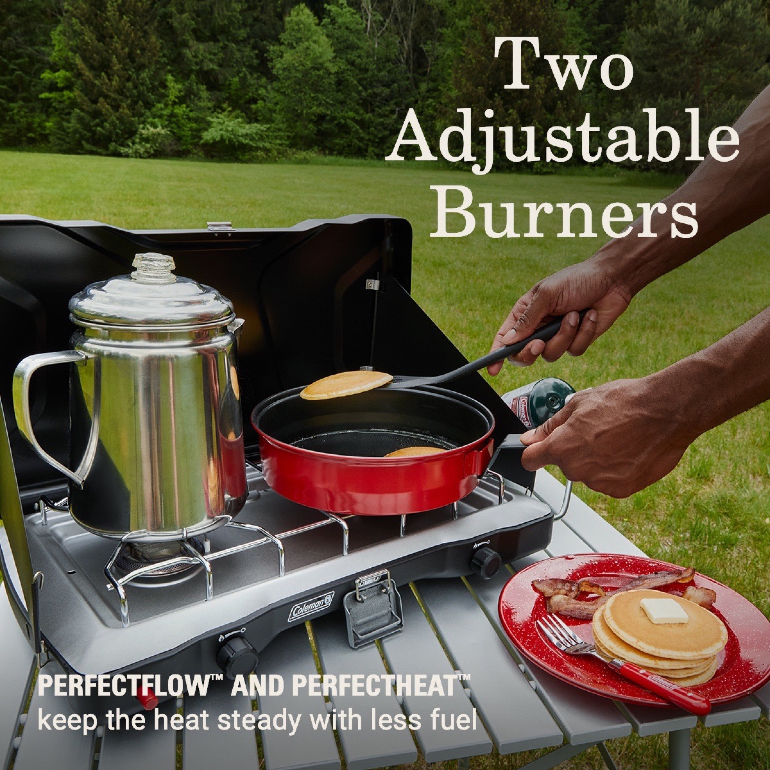 Coleman Triton+ Portable Gas Camping Stove, 2 Burners, Black