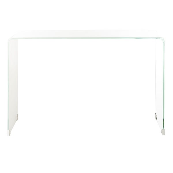 SAFAVIEH Crysta Ombre Glass Console Table - Clear / White - 43.3