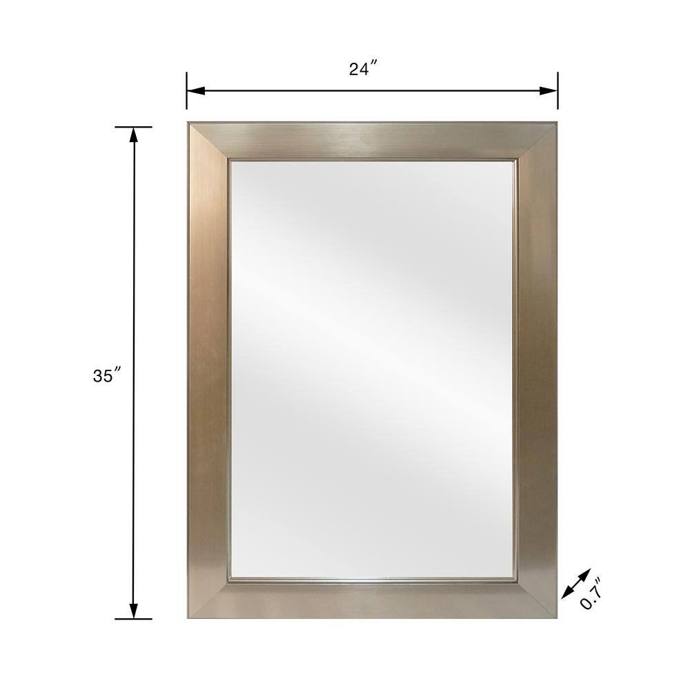 Glacier Bay 24 in. W x 35 in. H Rectangular PS Framed Wall Bathroom Vanity Mirror in Brushed Nickel 4273WK-OD2435