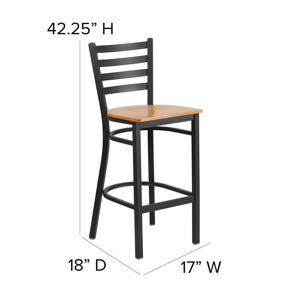 Ladder Back Metal Restaurant Barstool   17\