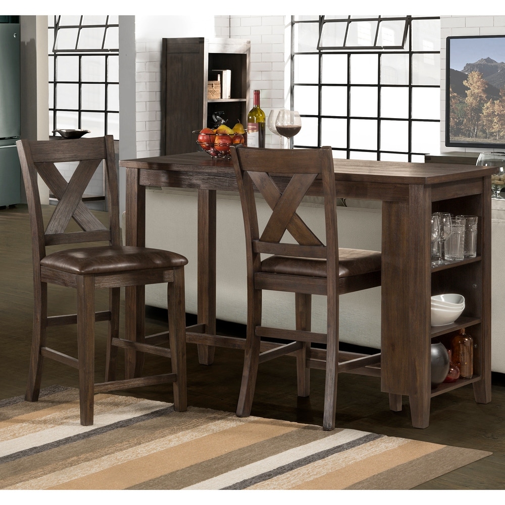 Spencer 3 piece Brown Counter Height Dining Set