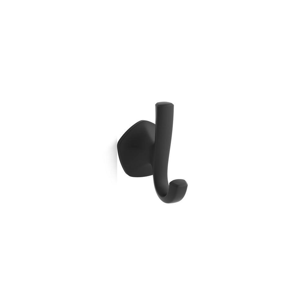 KOHLER Sundae J-Shaped Robe Hook in Matte Black R31062-BL