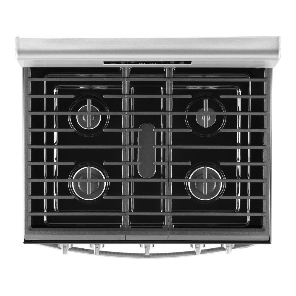 Whirlpool 5.0 cu. ft. Gas Range with Self Cleaning and Center Oval Burner in Fingerprint Resistant Stainless Steel WFG525S0JZ