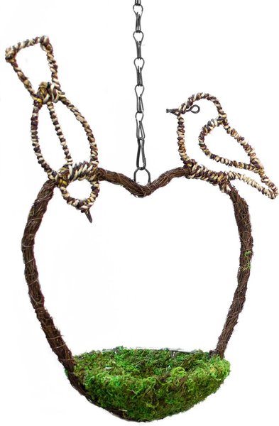 Galapagos Woven Bird Feeder， Sparrow， Fresh Green