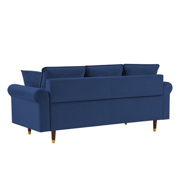 3 Seater Velvet Sofa with 2 Pillows