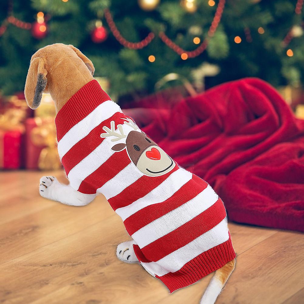 Winter Soft Warm Xmas Cute Dog Clothes For Small Pet Dogs Puppy Reindeer Sweater Clothing Outfit